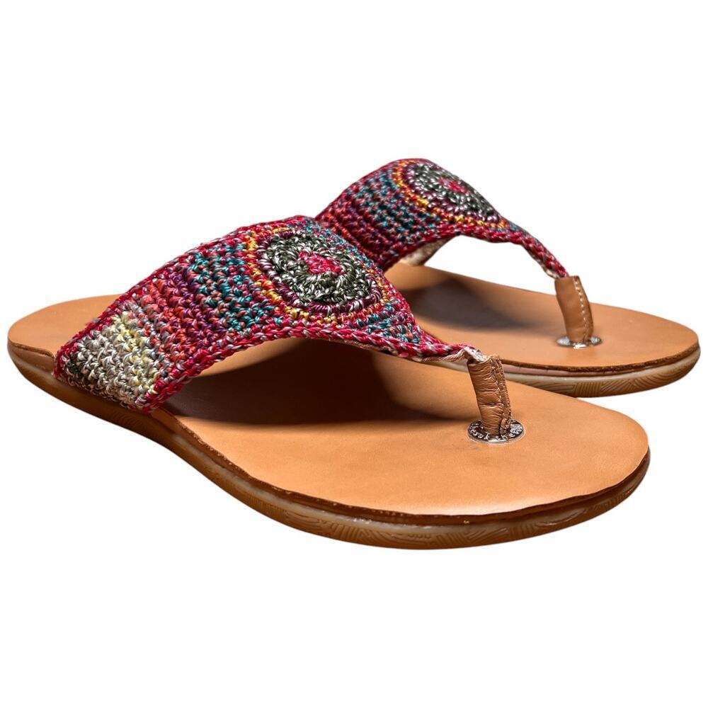 THE SAK Shana Thong Women Size 6 Sandals Crochet Multi Color Beachwear Dresses - Picture 7 of 12